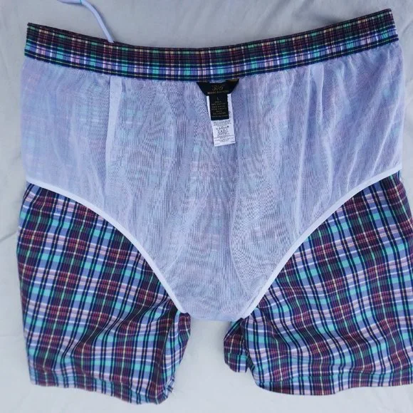 Brooks Brothers 346 Swim Trunks Shorts Plaid Mesh Liner Pockets Logo L 8inch - Picture 7 of 8